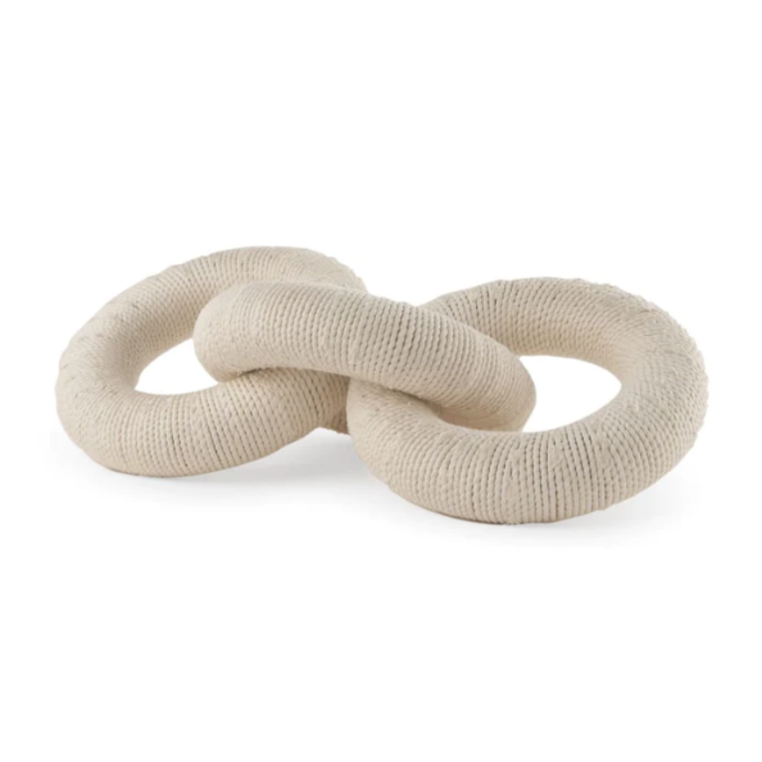Alize Jute Wrapped Chain Link, 14L x 11W x 8H