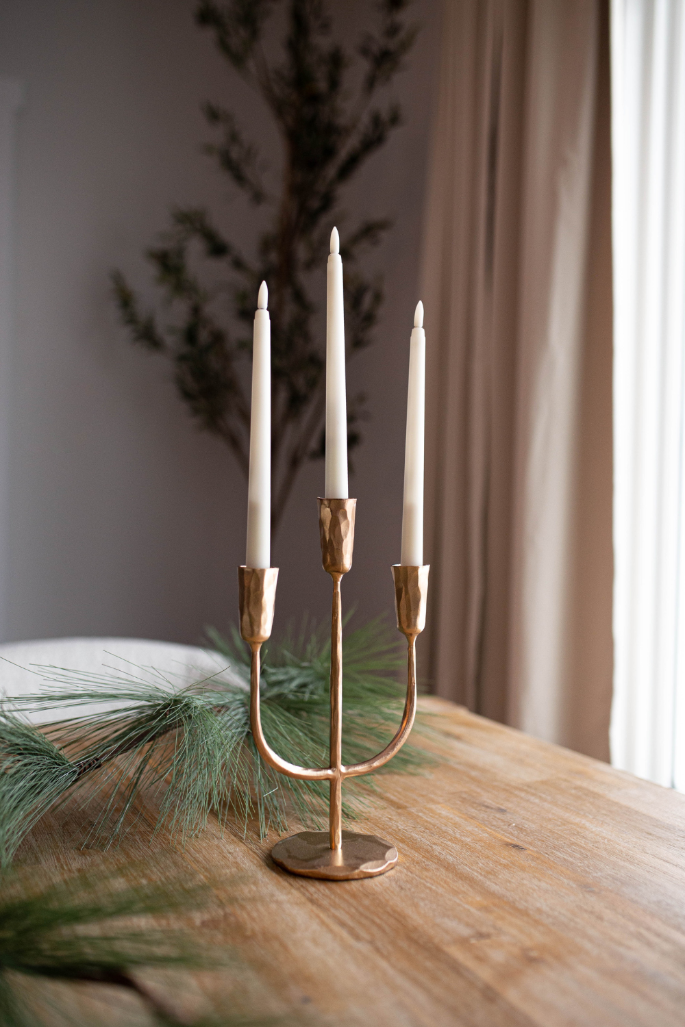 Gold 3 Arm Candelabra Small