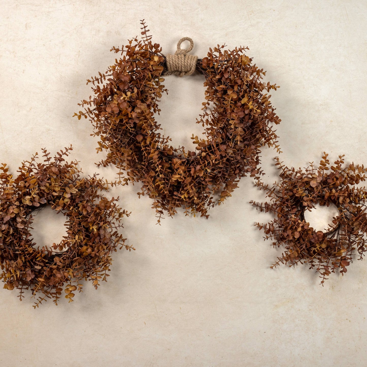 18" BROWN EUCALYPTUS CANDLE RING