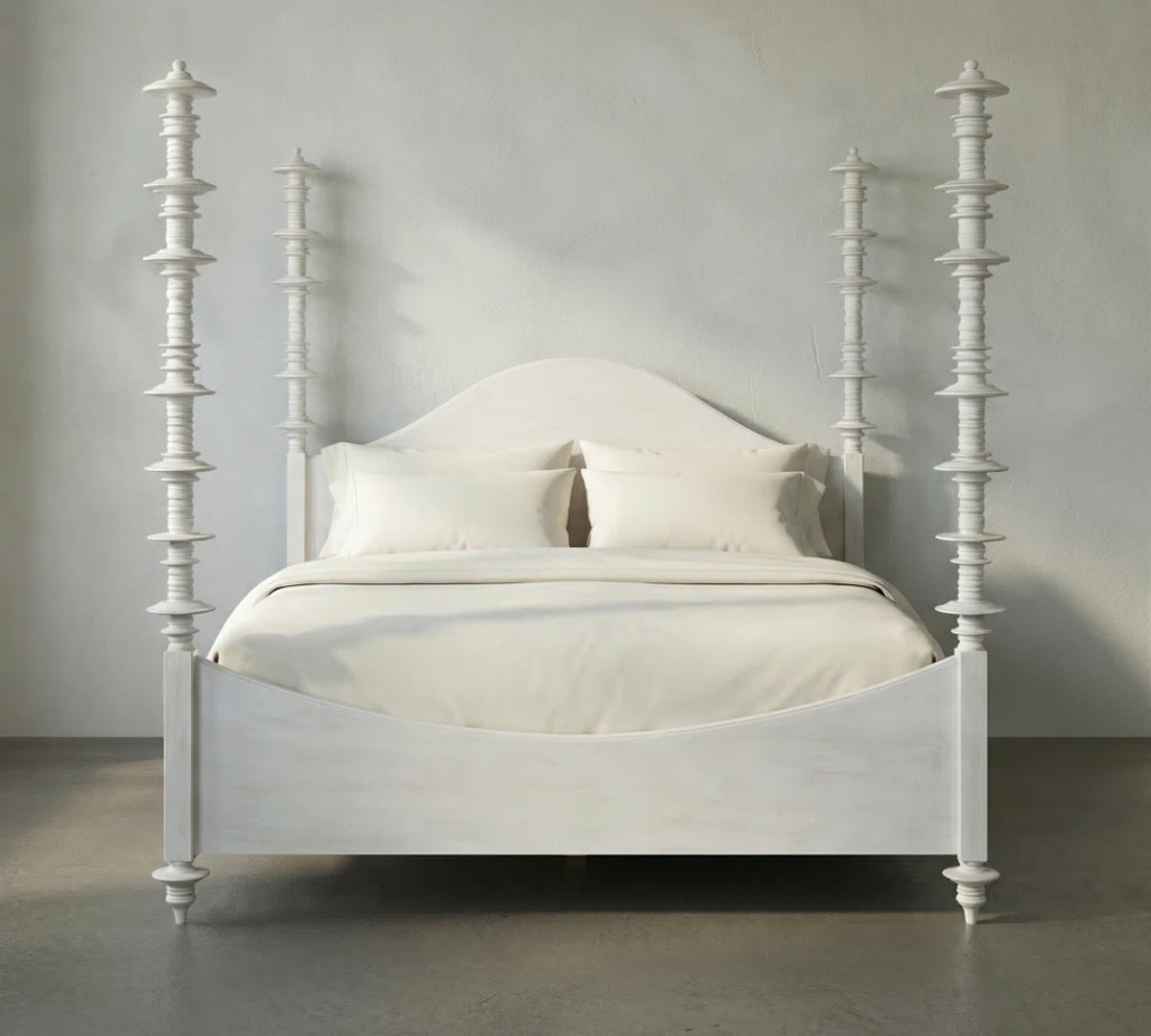 White Ferret Four Poster Bed, King