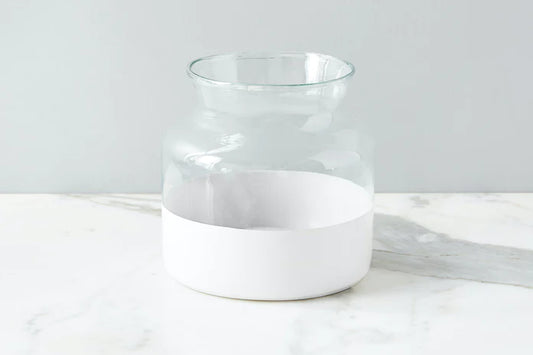 White Colorblock Flower Vase