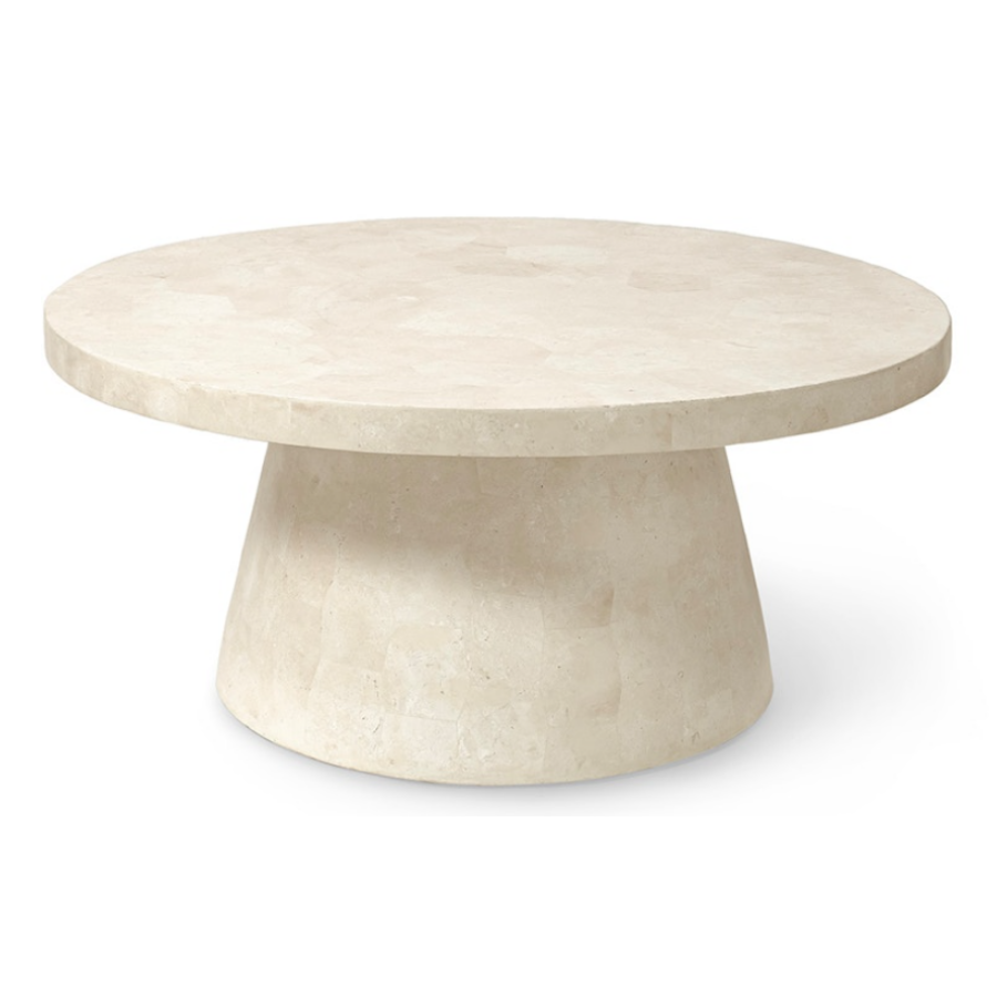 FOLEY STONE OUTDOOR COFFEE TABLE, WHITE