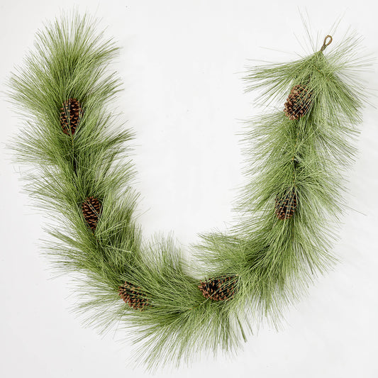 69" Artificial Pine Long Needle With Pine Cones Garland