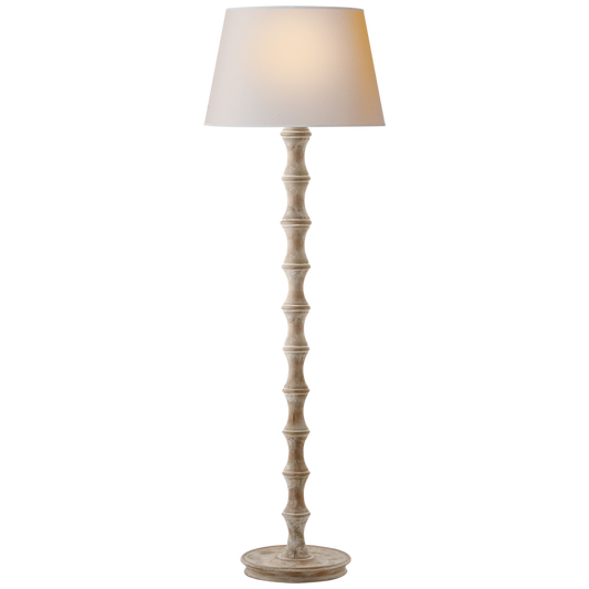 Bamboo Floor Lamp Belgian White