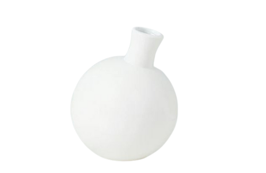 White Sphere Bud Vase