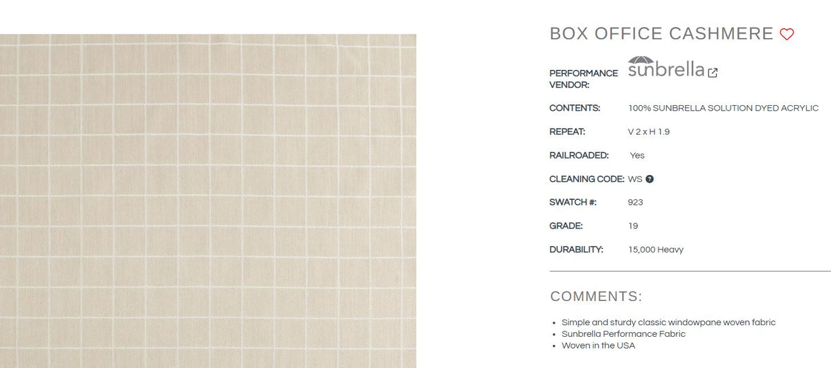 Dean Sofa in 923 Box Office Cashmere