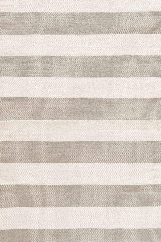 Catamaran Stripe Platinum/Ivory Handwoven Indoor/Outdoor Rug Size: 5x8