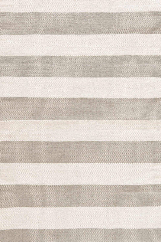 Catamaran Stripe Platinum/Ivory Handwoven Indoor/Outdoor Rug Size: 5x8