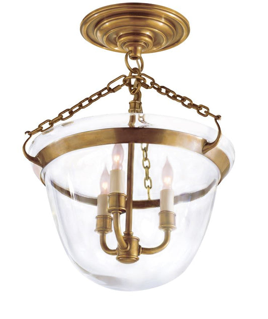 Country Semi-Flush Bell Jar Lantern