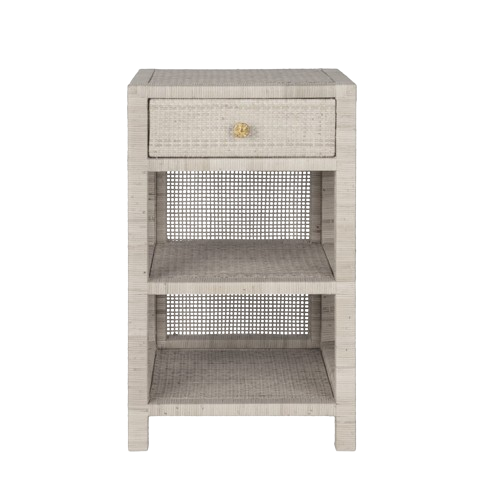 18" Gray Rattan Isla Side Table