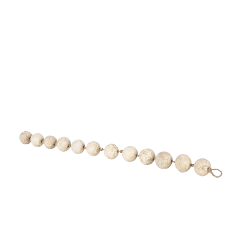 Varamala Beige Paper Mache Sphere Garland