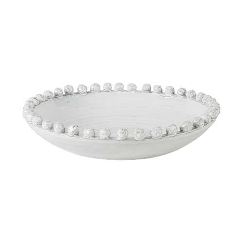 Basin 16" Round Off-White Glazed Decorative Bowl