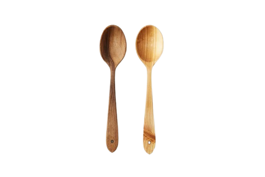Euro Large Serving Spoon Set, Fruitwood