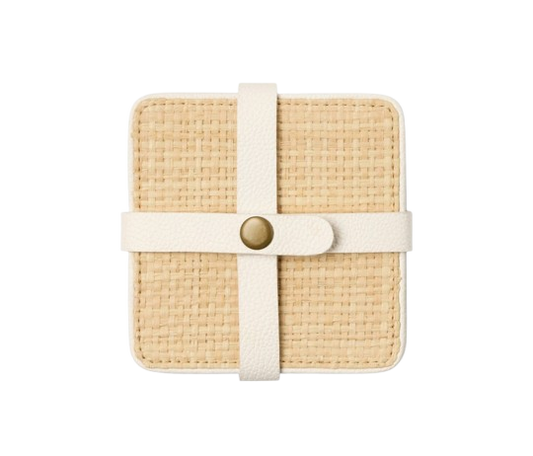 Kenneth Natural White Coasters W/ Strap