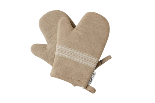 White Stripe Oven Mitt, Set of 2