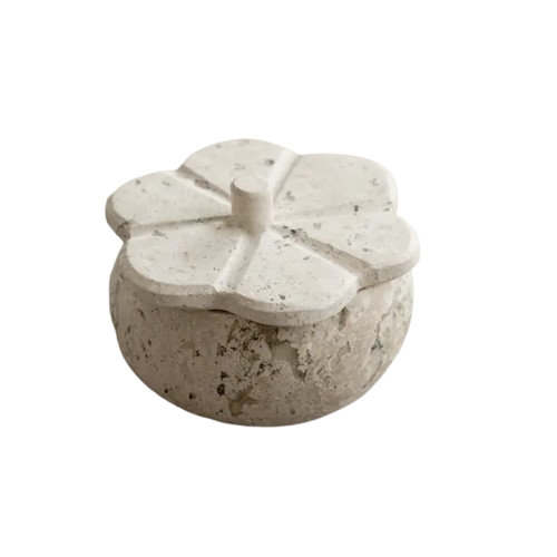 White Travertine Trinket Box