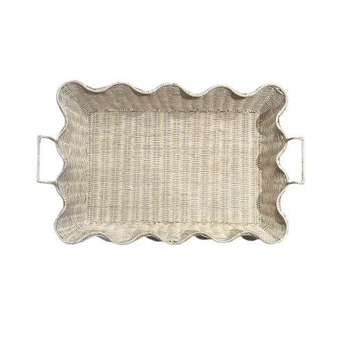 Large Scalloped Tray | White