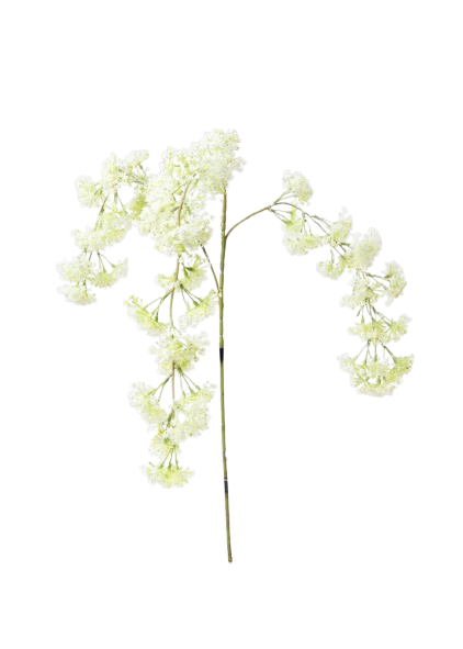 Faux Laurel Hanging Flower Branch in White - 30", Single