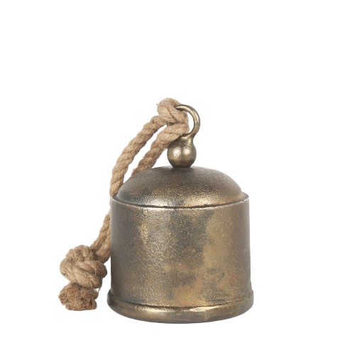 Quincy Medium Gold Metal Decorative Bell Object