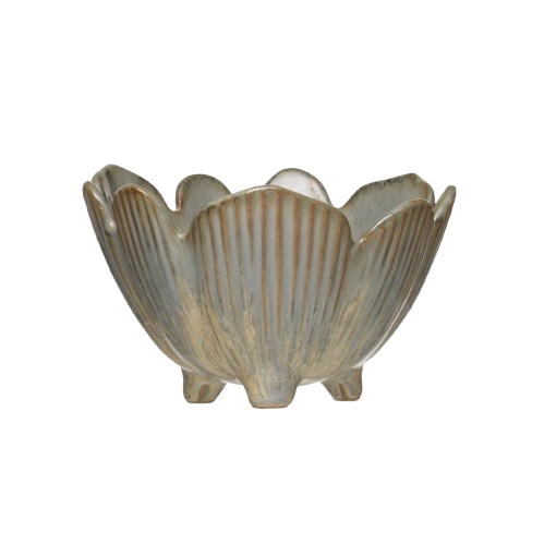 Porcelain Flower Bowl with Glaze