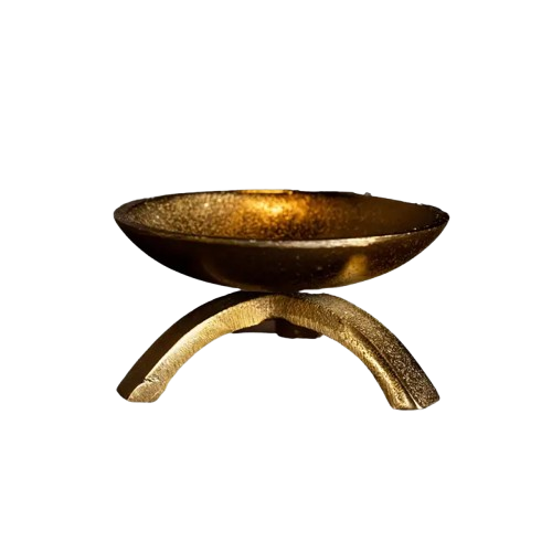 Brass Tripod Pillar Candle Holder