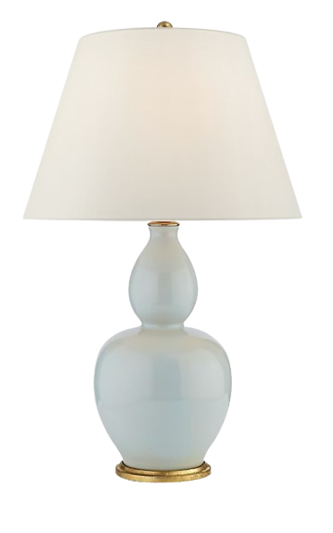 Yue Double Gourd Table Lamp, Ice Blue Porcelain