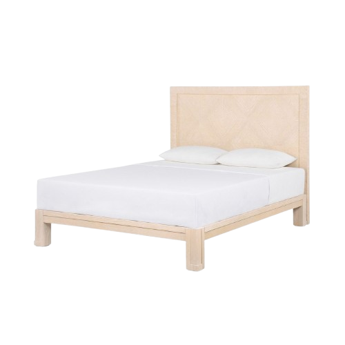 Patricia King Headboard With Ryder Bed Frame, Sand