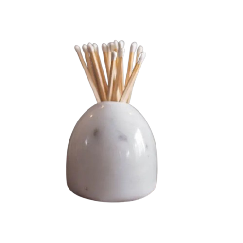 White Marble Match Holder