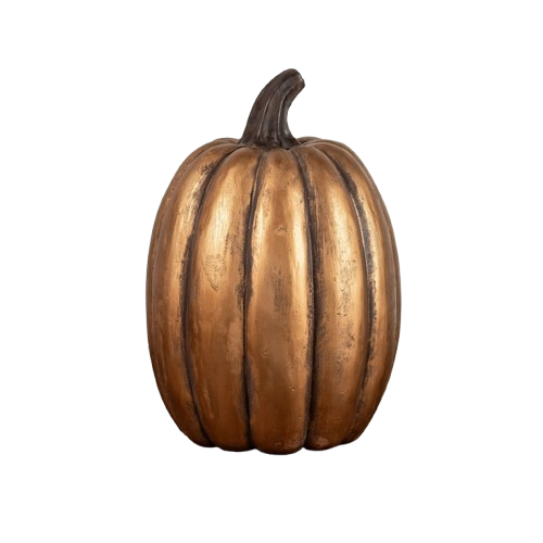 14" Gold Tall Pumpkin