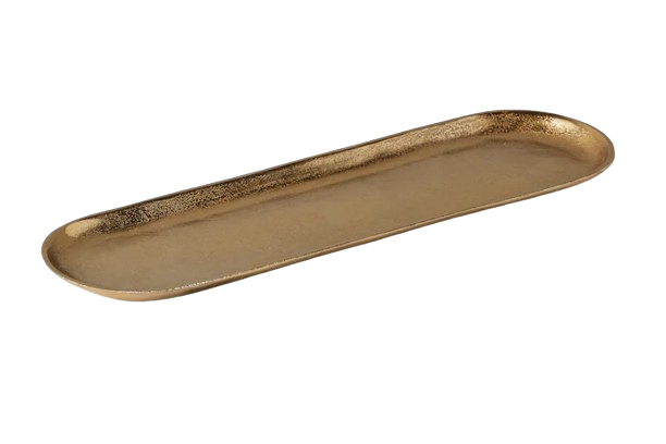 Gold Narrow Metal Tray, Large