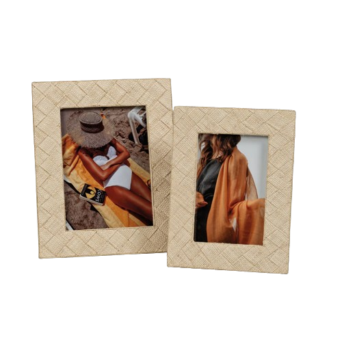 La Bocca Woven Raffia Frame - Natural