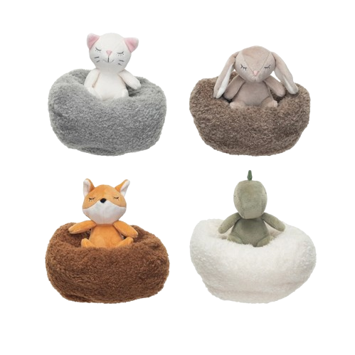 Plush Animal w/ Mini Bean Bag, 4 Styles