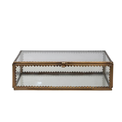 Brass & Glass Display Box w/ Scalloped Edges