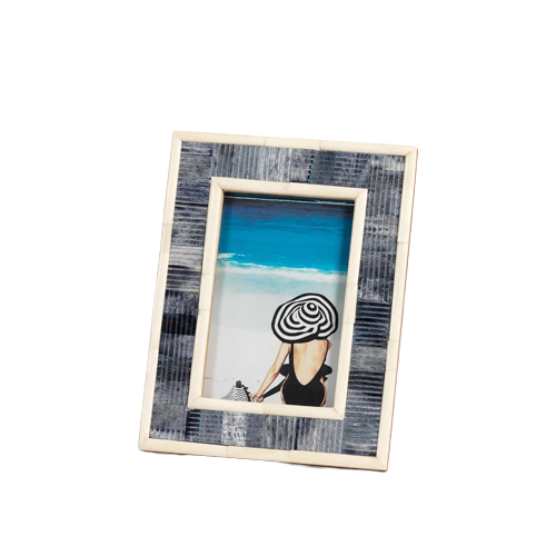 Mendocino Blue Carved Bone Photo Frame 4x6