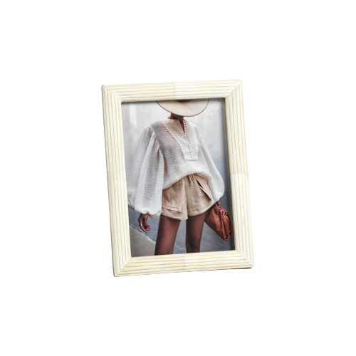 Palomar Etched White Bone Photo Frame - 5x7