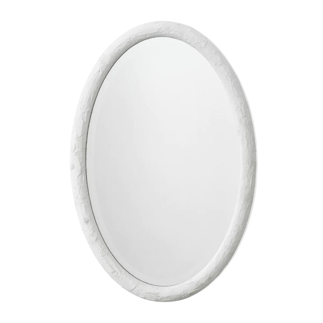 Ovation Oval Mirror, White