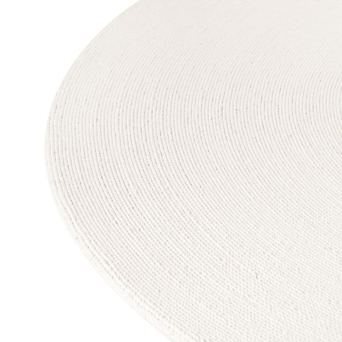Rope Dining Table, White with glass top