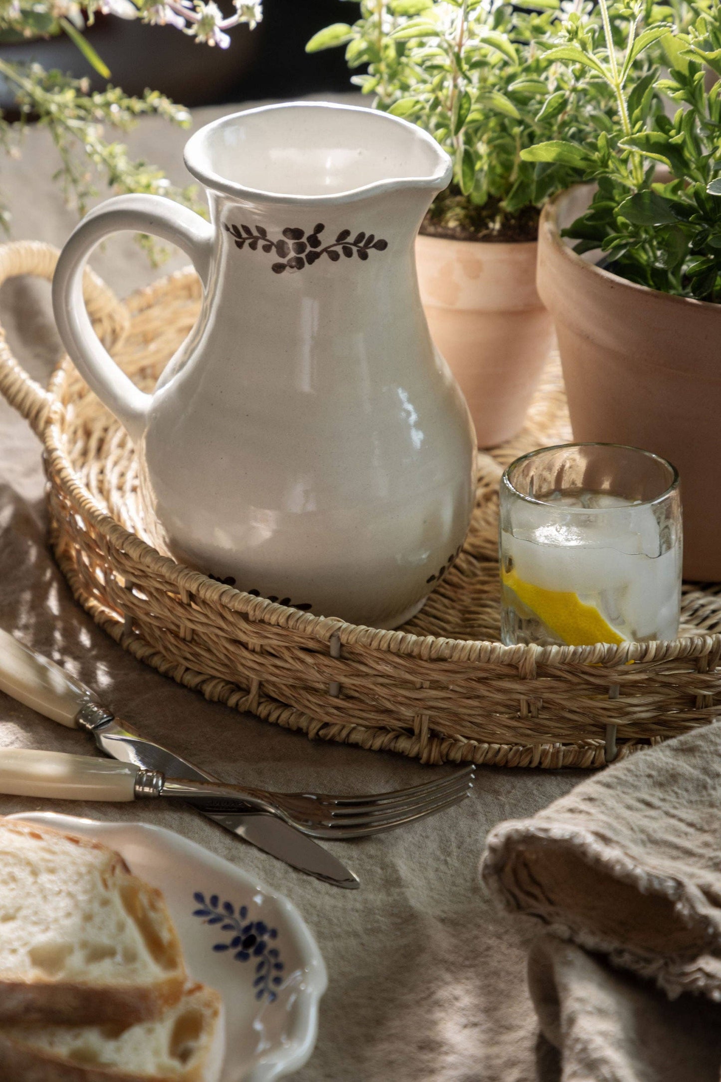Hand-painted Margot Pitcher, Brown