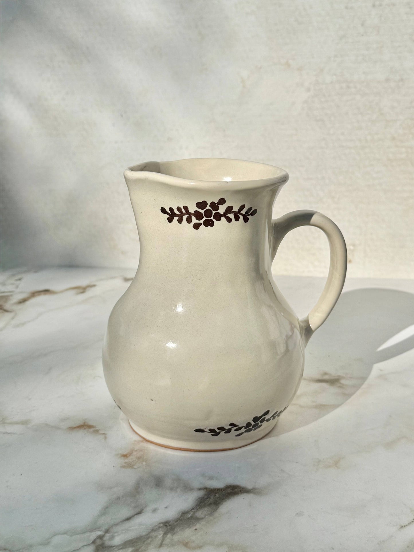 Hand-painted Margot Pitcher, Brown