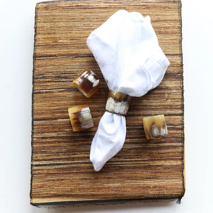 Cow Horn Napkin Rings, set of 4