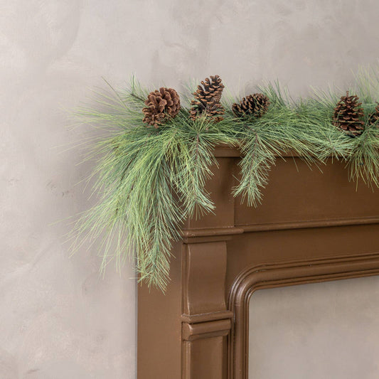 6' PINE GARLAND W/ PINECONES