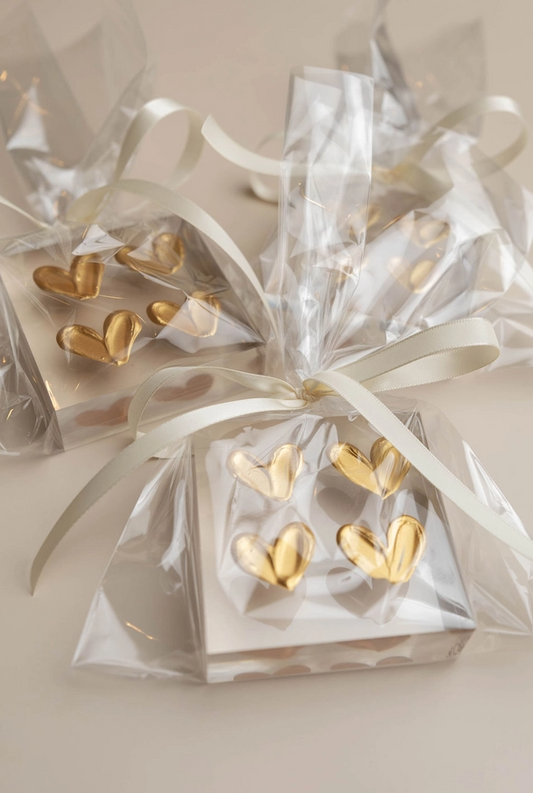 Glass - 3x3 inch Gold Hearts