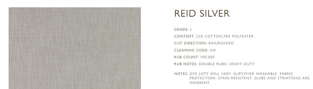 Custom 76" Sofa in Reid Silver - 7071-03 x Lee Industries