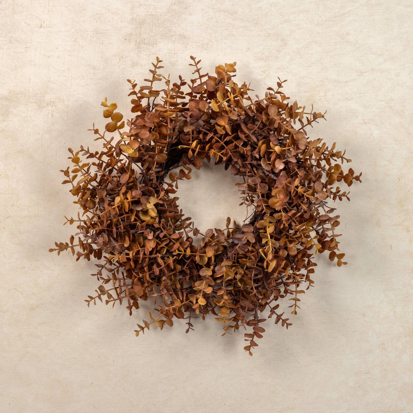 18" BROWN EUCALYPTUS CANDLE RING