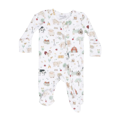 Farm Animals Zipper Footie