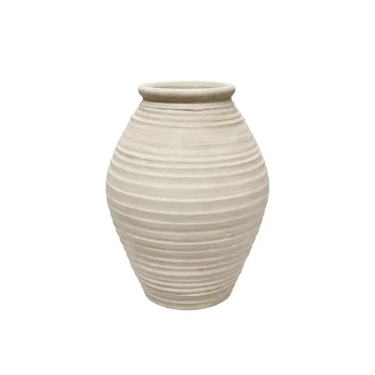 Sable Ribbed Terracotta Amphora Vase