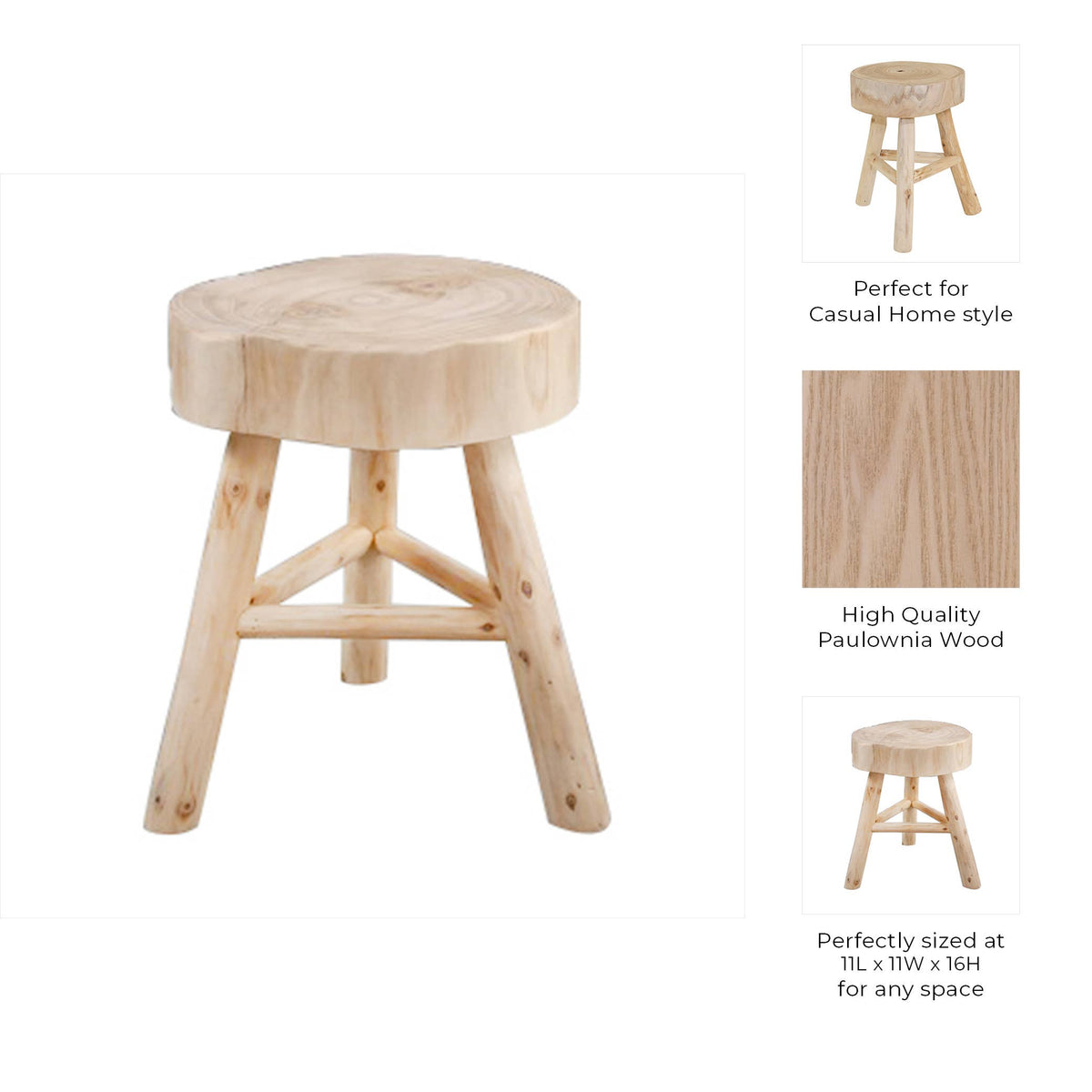 Primitive Three-Leg Stool, 16”