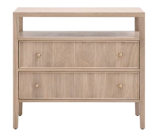 Highland Open Shelf 2-Drawer Nightstand