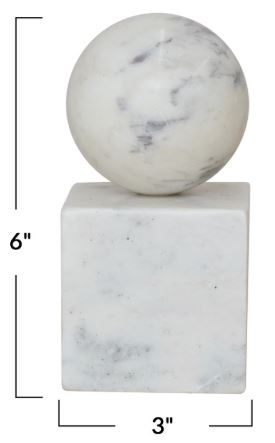 Marble Geometric Bookends, Set of 2