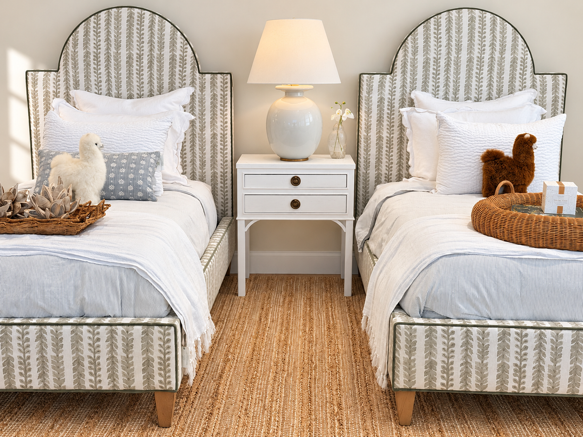 Custom 64-30H Twin Bed in Caroline Silver